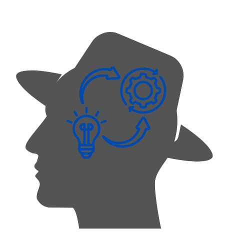 Mann mit Hut Icon als Symbol für praxisnahe Lösungen